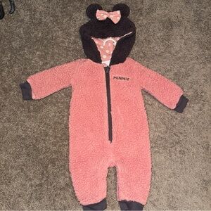 Disney Pink and Black Minnie Mouse Footie